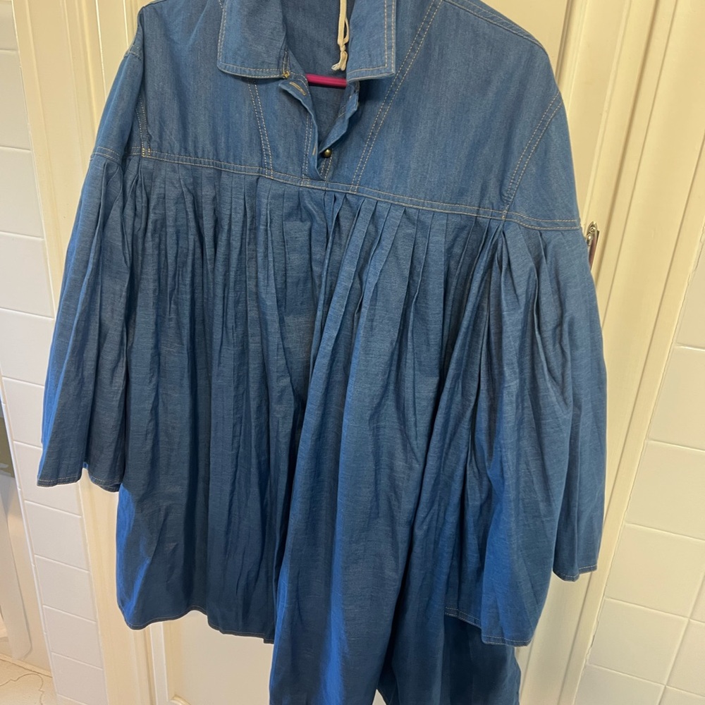 Anthropologie Blue Denim Mini Dress